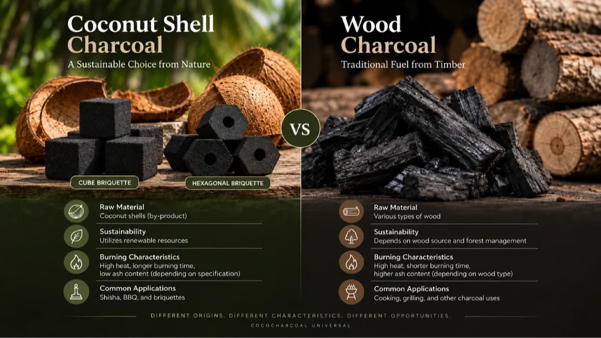 CocoCharcoal Universal - Coconut Shell Charcoal vs. Wood Charcoal: Understanding the Difference