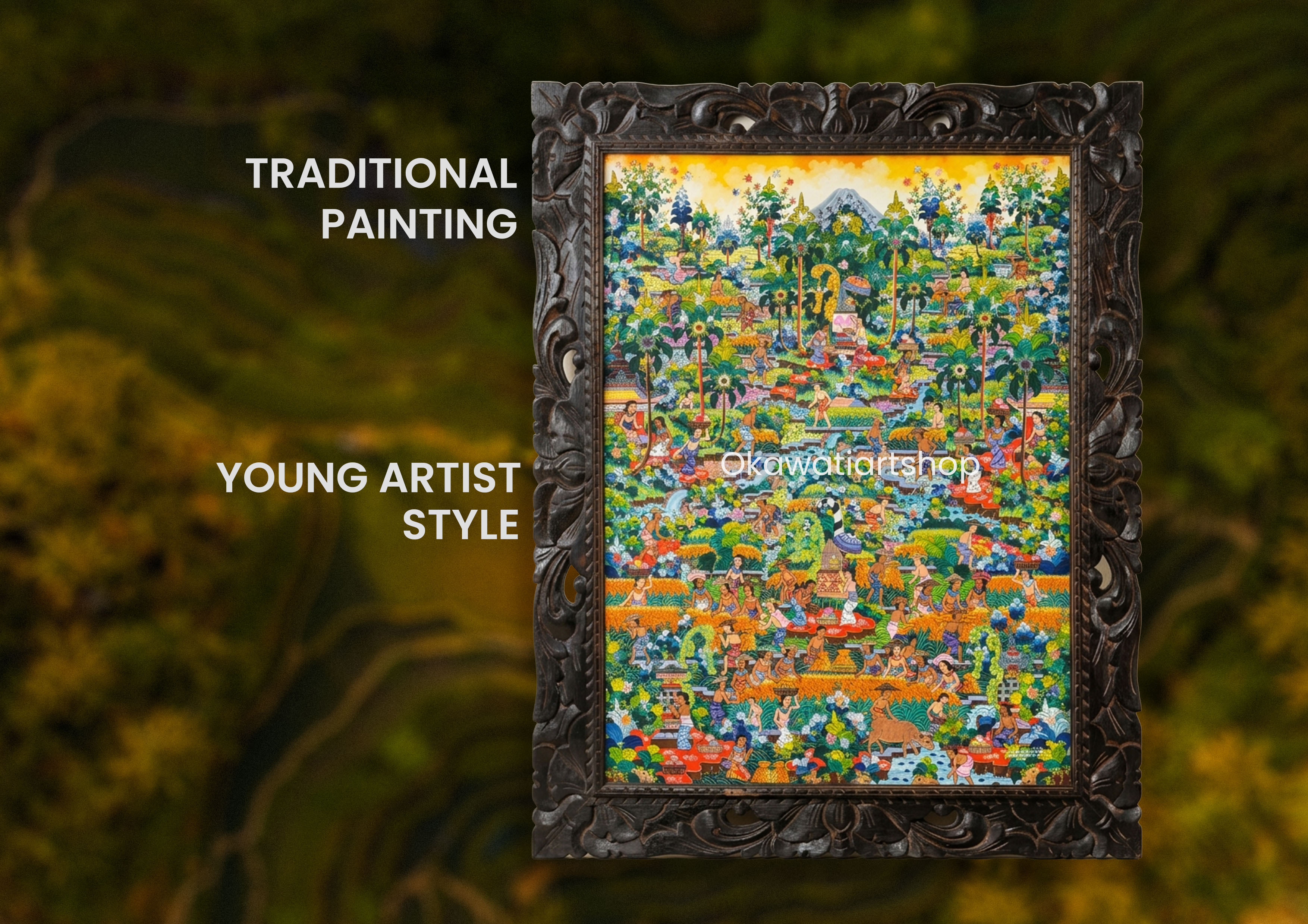 Okawati Art Shop - Worldwide Art Delivery - Traditional Village (Young Artist)