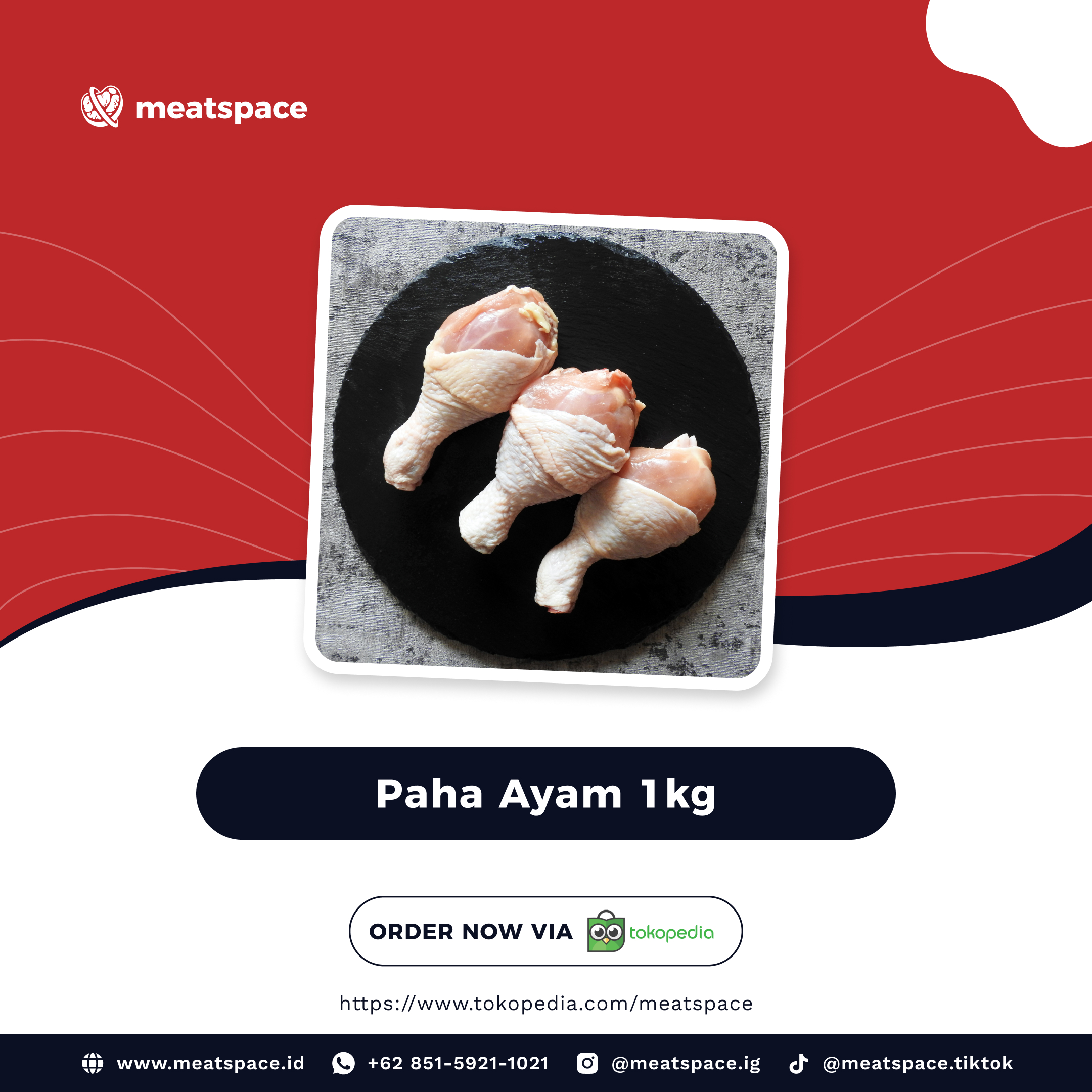 Meatspace - Toko Daging Segar dan Berkulitas di Jakarta Selatan - Paha Ayam 1kg (Chicken Thighs)