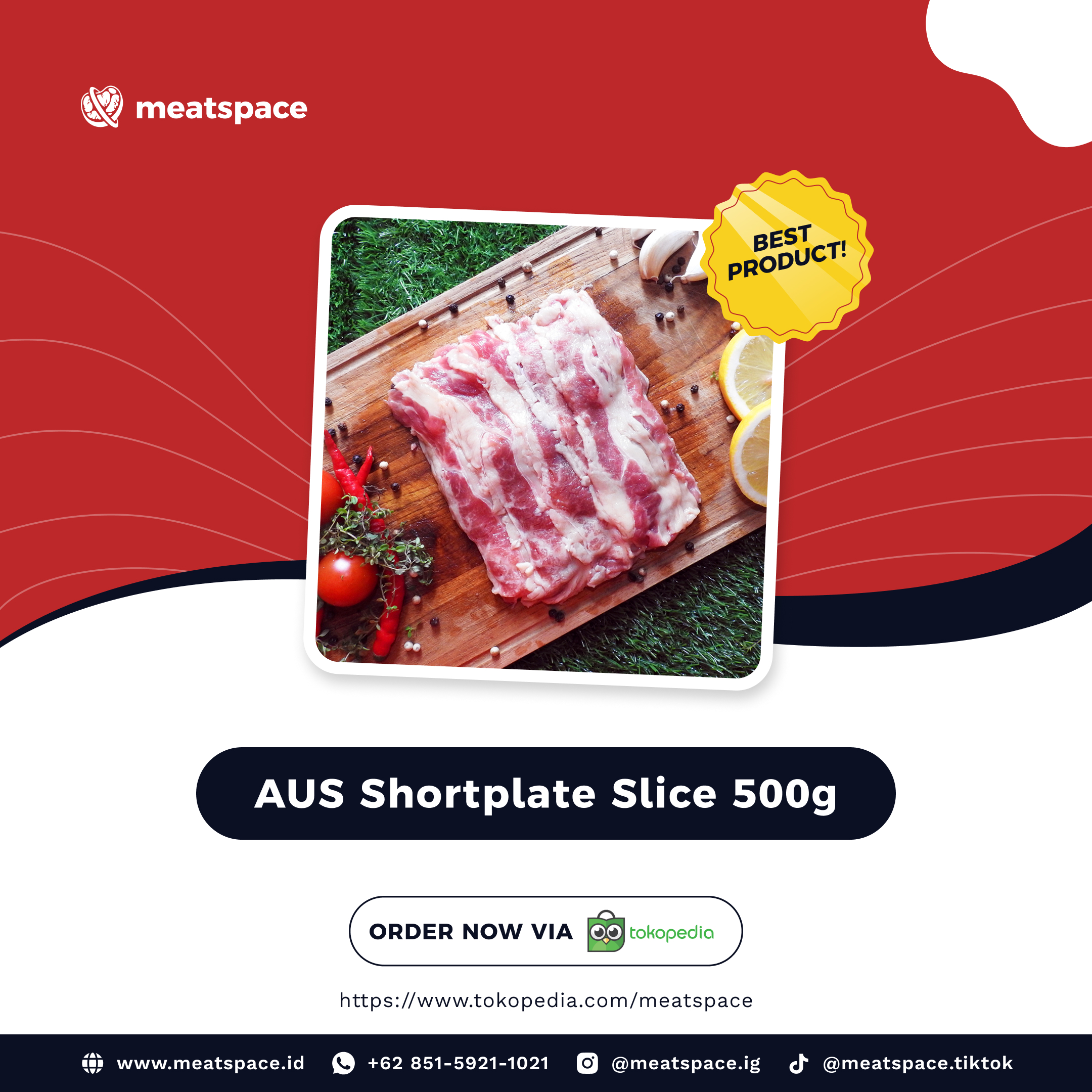 Meatspace - Toko Daging Segar dan Berkulitas di Jakarta Selatan - AUS Shortplate Beef Slice 500g