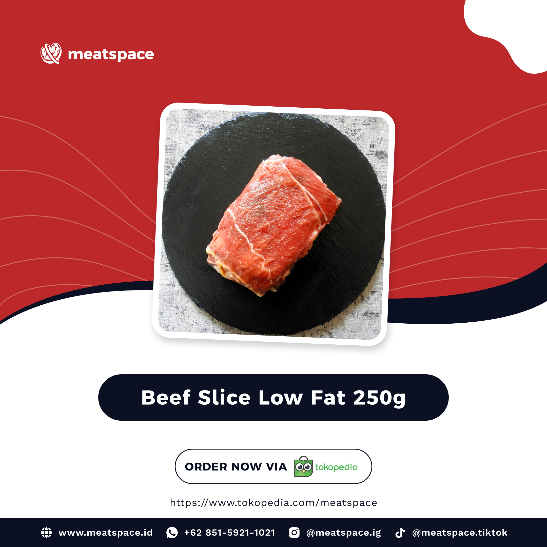 Meatspace - Toko Daging Segar dan Berkulitas di Jakarta Selatan - Low Fat Beef Slice 250g