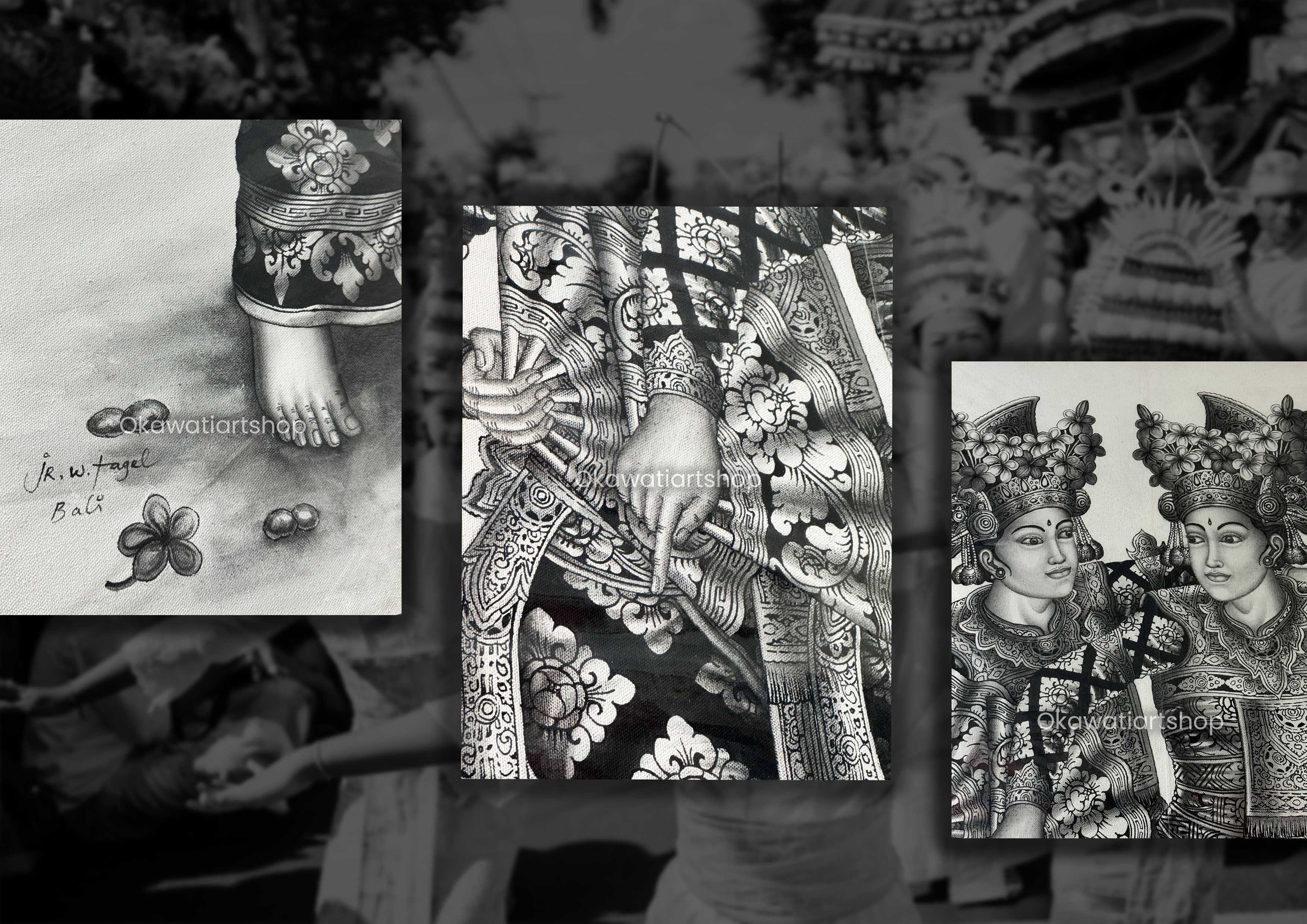Okawati Art Shop - Worldwide Art Delivery - Legong Okawati Art Shop - Worldwide Art Delivery - Legong