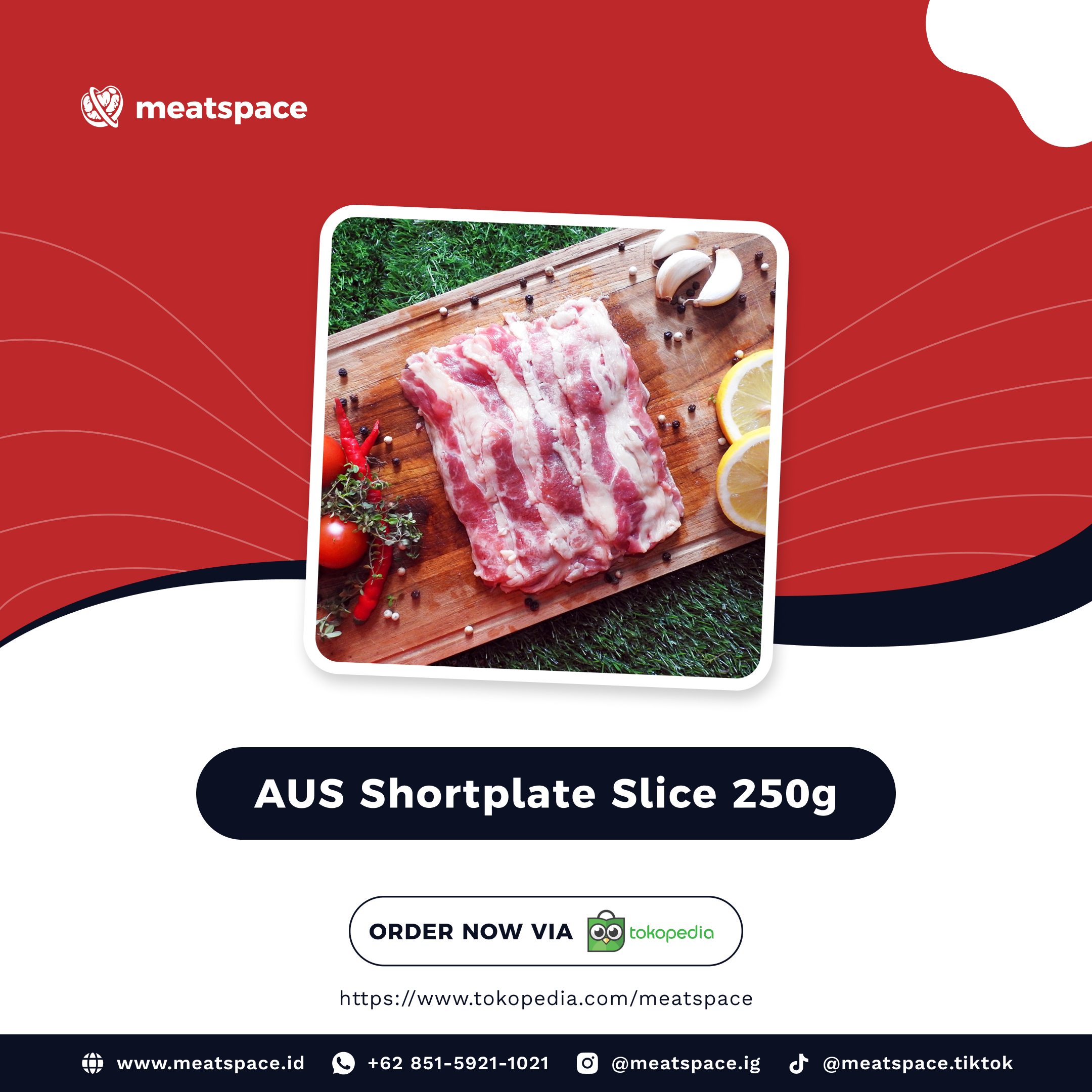 Meatspace - Toko Daging Segar dan Berkulitas di Jakarta Selatan - AUS Shortplate Beef Slice 250g